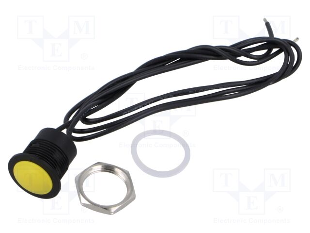 Industrial Pushbutton Switch, 16mm, IP65, IP67, IA Series, 16.2 mm, SPST-NO, Momentary, Round