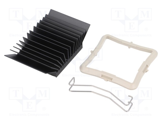 Heatsink: extruded; grilled; black; L: 35mm; W: 35mm; H: 14.5mm
