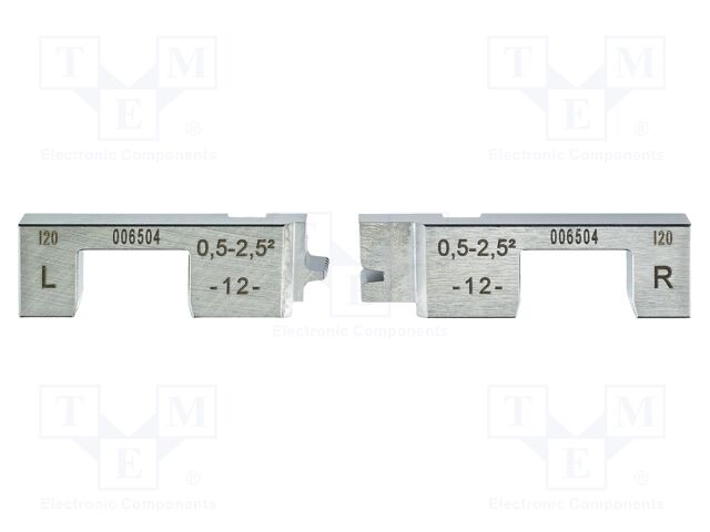 Crimping jaws; 0.5÷2.5mm2; Application: ferrule; square