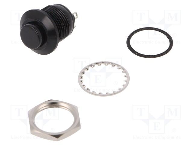 Switch: push-button; Pos: 2; SPDT; 5A/32VDC; black; Illumin: none