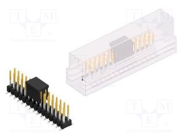 Connector: pin strips; pin header; male; PIN: 30; 2.54mm; SMT; 2x15