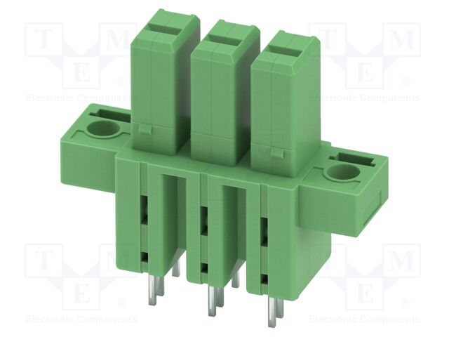 PCB headers, nominal cross section: 6 mm?, color: green, nom