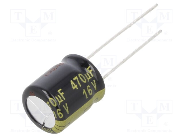 Electrolytic Capacitor, 470 µF, 16 V, FM Series, ± 20%, Radial Leaded, 4000 hours @ 105°C