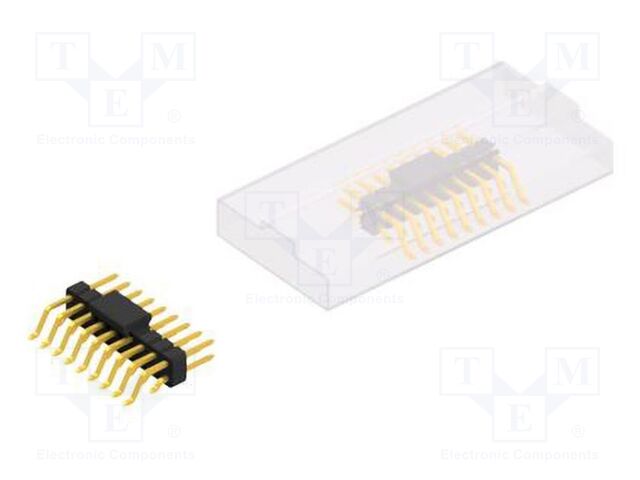 Connector: pin strips; pin header; male; PIN: 18; 2.54mm; SMT; 2x9