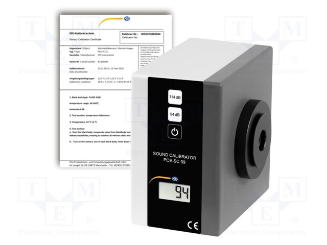 Meter: calibrator; sound; Range: 1000Hz; 100x100x75mm; Class: 1