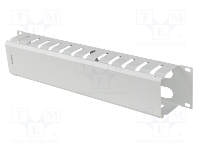 Cable organizer; 2U; grey; Standard: 19"