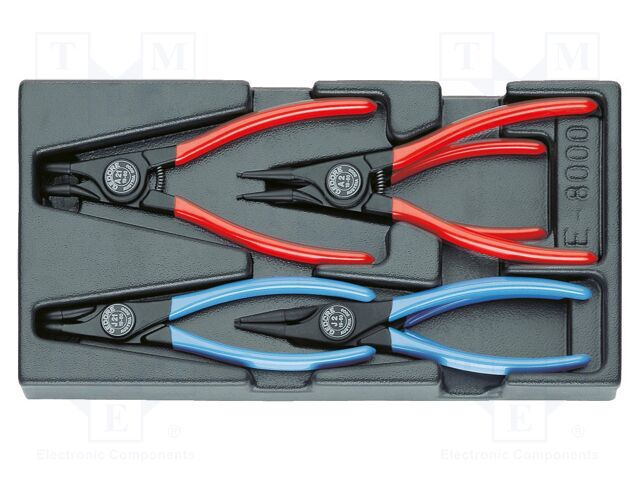 Kit: pliers; insert; for circlip