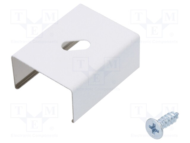 Holder U4; white; stainless steel; Kit: 2 holders,2 screws
