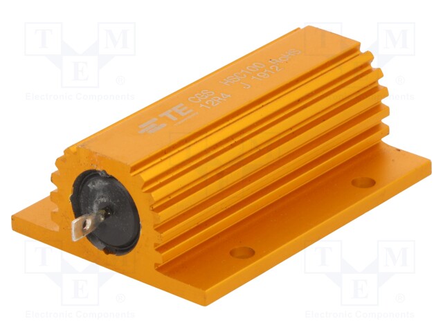 Resistor: wire-wound; with heatsink; screw; 12.4Ω; 100W; ±5%
