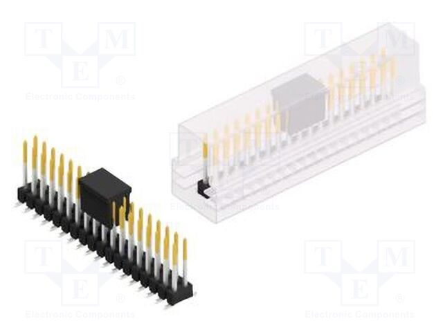 Connector: pin strips; pin header; male; PIN: 36; 2.54mm; SMT; 2x18