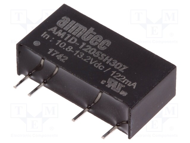 Converter: DC/DC; 1W; Uin: 10.8÷13.2V; 5VDC; Iout: 200mA; SIP7; 2.3g