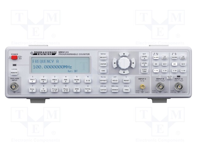 Meter: counter; LCD; f: 0÷3GHz; 50Ω,1MΩ; Attenuator: 1: 1,1: 10,1: 100