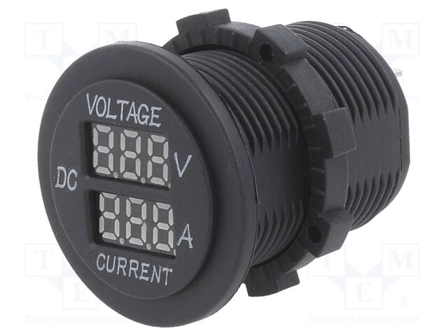 Voltmeter; Sup.volt: 5÷30VDC; I DC: 1÷15A; black
