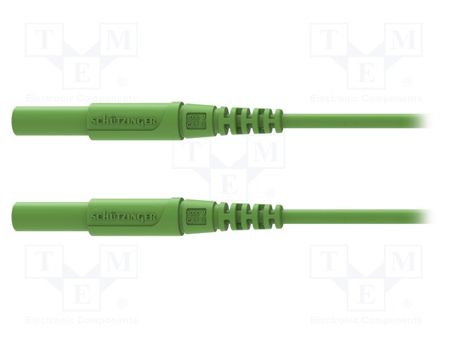 Test lead; 16A; 4mm banana plug-4mm banana plug; Len: 2m; green
