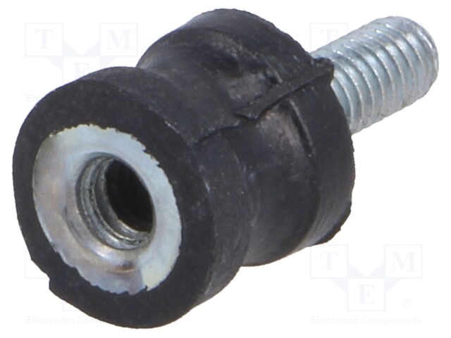 Vibration damper; M4; Ø: 10mm; rubber; L: 10mm; Thread len: 10mm