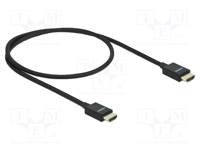 Cable; HDMI plug,both sides; HDMI 2.1; Len: 0.5m; black; 48Gbps
