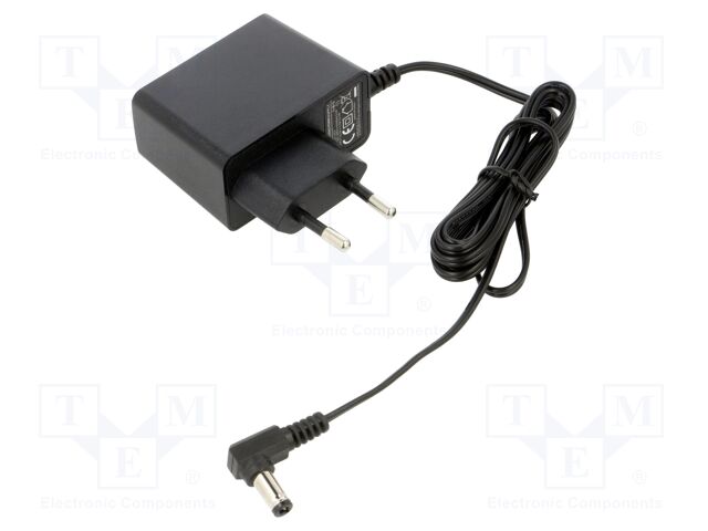 Power supply: switching; mains,plug-in; 12VDC; 1A; 12W; 84%; angled