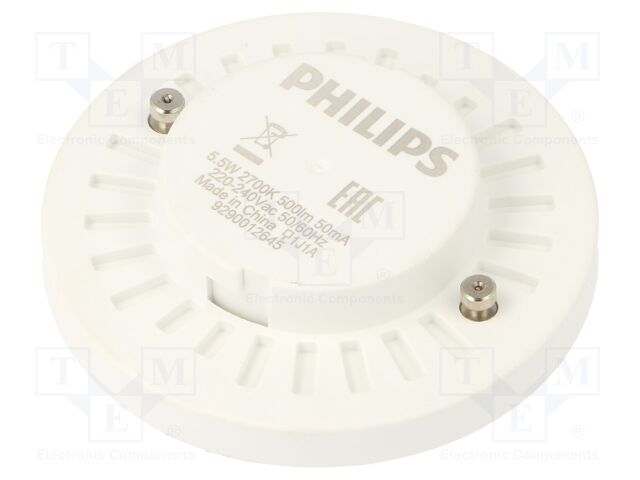 LED lamp; warm white; GX53; 230VAC; 500lm; 5.5W; 2700K; CRImin: 80