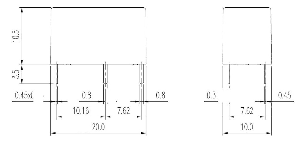 Relay: electromagnetic; SPST-NO; Ucoil: 12VDC; 8A; 8A/250VAC; PCB