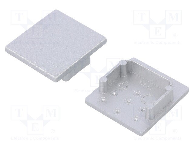 Cap for LED profiles; silver; ABS; Application: LINEA20