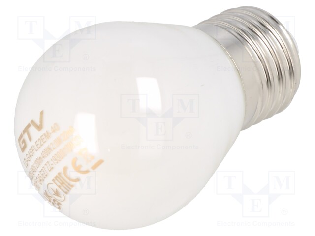 LED lamp; milky; E27; 230VAC; 200lm; 2W; 360°; 4000K
