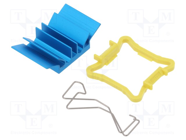 Heatsink: extruded; grilled; blue; L: 17mm; W: 17mm; H: 7.5mm