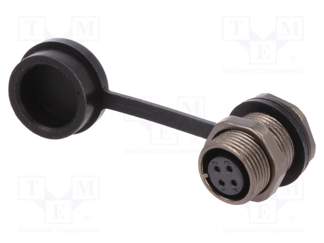 Socket; female; ST12; PIN: 4; IP67; 5A; soldering; 200V; 0.75mm2