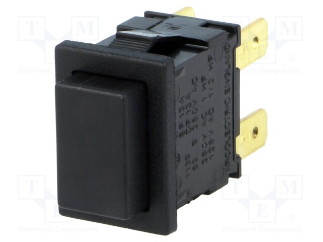 Switch: push-button; Pos: 2; DPST-NO; 12A/250VAC; black; none