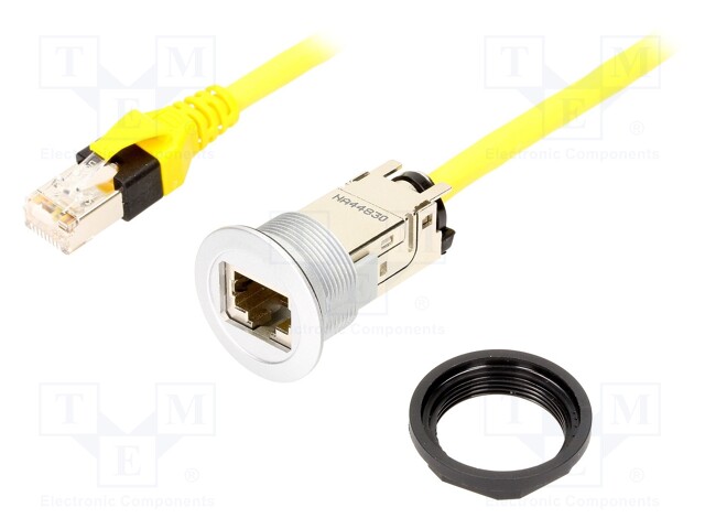 RJ45 socket; 22mm; har-port; -25÷70°C; Ø22.3mm; IP20; Len: 5m