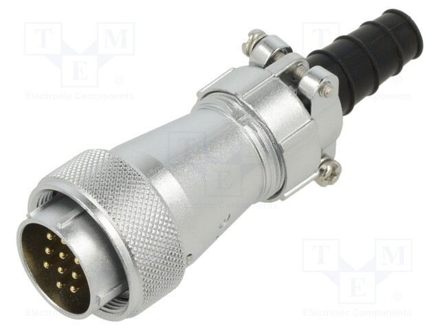 WF24; plug; male; PIN: 10; IP65; 8÷10.5mm; 10A; soldering; for cable