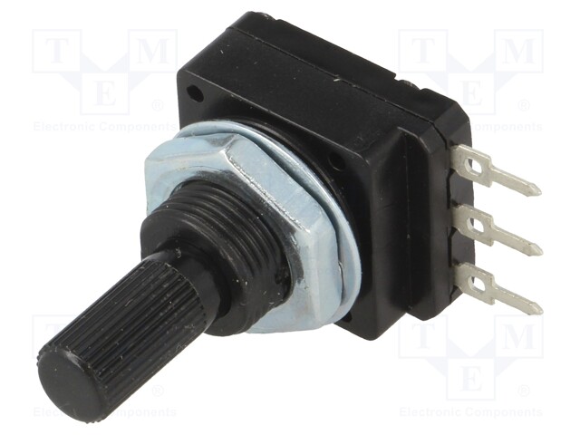 Potentiometer: shaft; single turn; 10kΩ; 60mW; PCB; 6mm; plastic