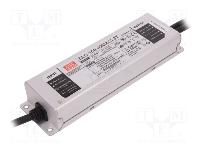Power supply: switched-mode; LED; 150W; 42VDC; 3.57A; 100÷305VAC