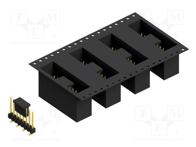 Connector: pin strips; pin header; male; PIN: 8; 2.54mm; SMT; 1x8