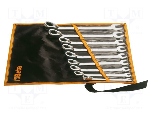 Wrench-set; rattle,combination spanner,with joint; 6pcs.