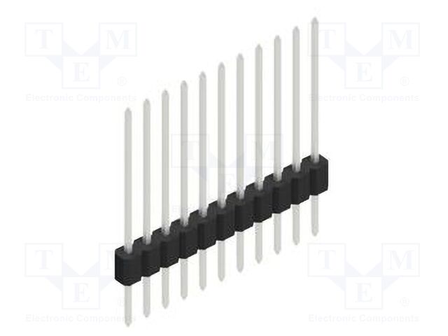 Connector: pin strips; pin header; male; PIN: 11; 1.27mm; THT; 1x11