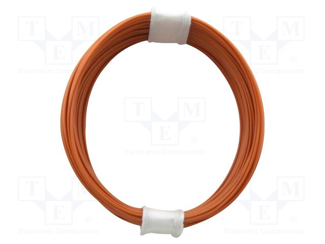Wire; stranded; Cu; 1x0,04mm2; PVC; orange; 60V; -5÷85°C; 10m