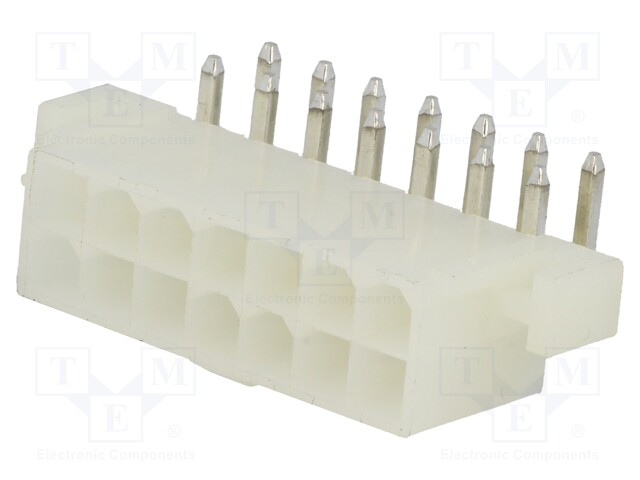 Socket; wire-board; male; MF42; 4.2mm; PIN: 14; THT; mounting holes