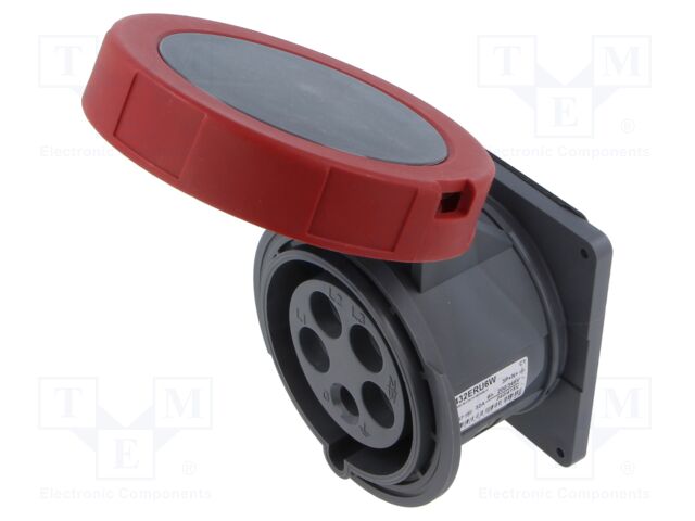 Connector: AC supply 3-phase; socket; female; straight; -25÷40°C