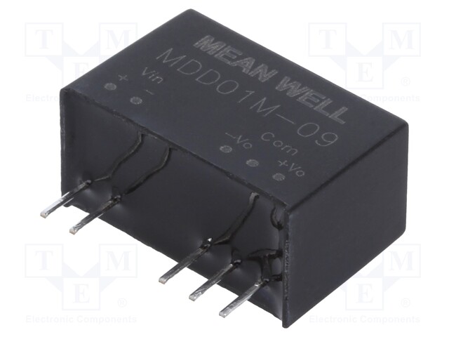 Converter: DC/DC; 1W; Uin: 10.8÷13.2V; Uout: 9VDC; Uout2: -9VDC; SIP7