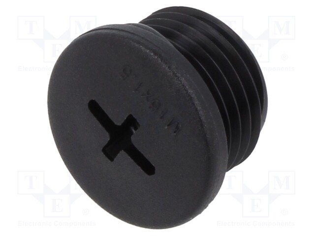 Stopper; polyamide; black; IP68; Entrelec; Gland: M16; 10mm