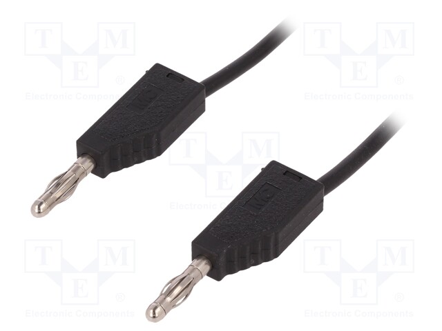 Test lead; PVC; 0.5m; black; 32A; 60V; Cond.cross sec: 2.5mm2
