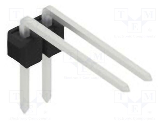 Connector: pin strips; pin header; male; PIN: 2; 2.54mm; THT; 1x2