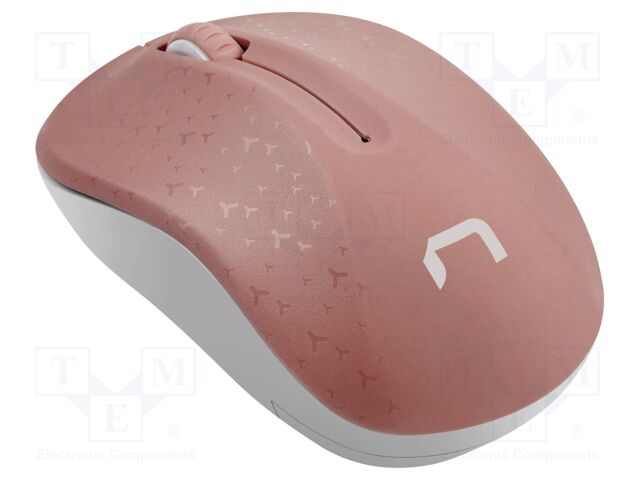 Optical mouse; white,pink; USB A; wireless; No.of butt: 3; 10m