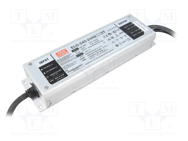 Power supply: switched-mode; LED; 240W; 24VDC; 22.4÷25.6VDC; 5÷10A