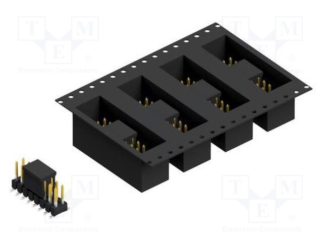 Connector: pin strips; pin header; male; PIN: 16; 2.54mm; SMT; 2x8