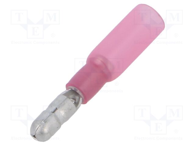 Terminal: round; male; Ø: 5mm; 0.5÷1.5mm2; crimped; for cable; red