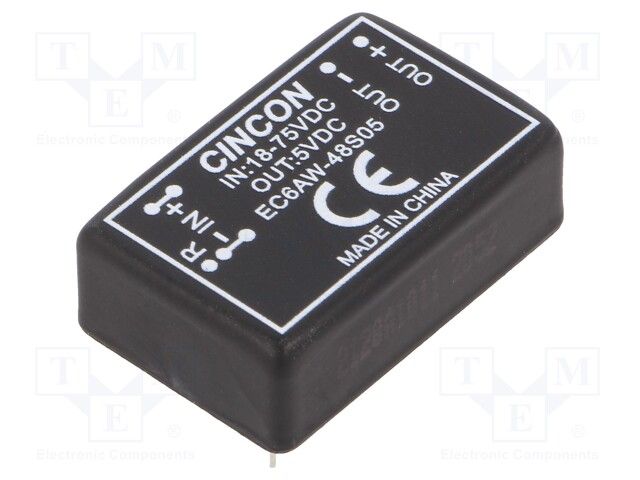 Converter: DC/DC; 8W; Uin: 18÷75V; 5VDC; Iout: 1600mA; 18.4g; 100kHz
