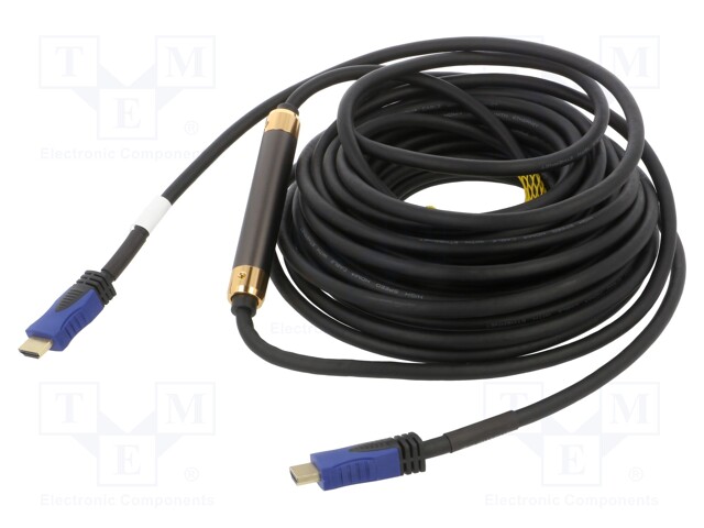 Cable; HDMI 2.0; HDMI plug,both sides; PVC; 15m; black; 30AWG