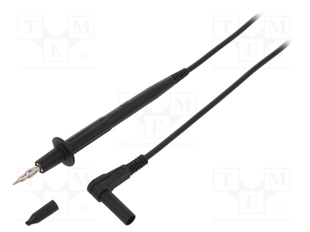 Test lead; PVC; 1m; black; 20A; Plating: nickel plated