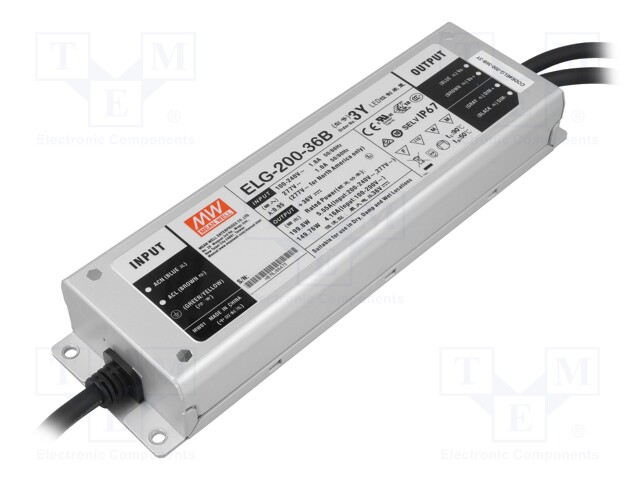 Power supply: switched-mode; LED; 199.8W; 36VDC; 5.55A; 100÷305VAC